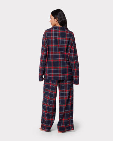 Unisex Flannel Red & Navy Check Print Pyjama Shirt